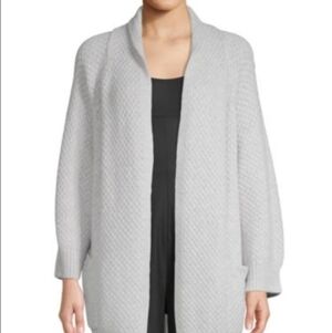 VINCE Cardigan Knit Wool Cashmere Cardigan Textured Pockets Chunky Gray Medium